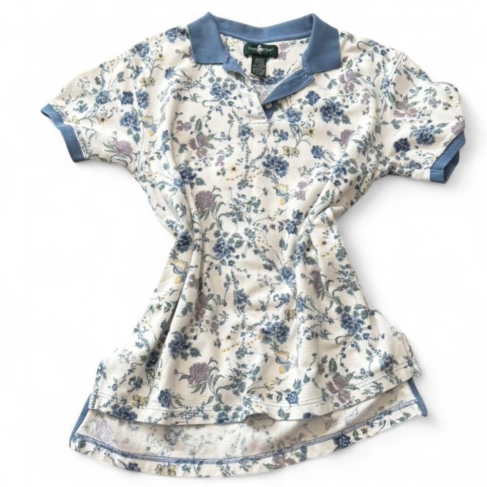 Vintage 90s Hunt Club Floral Polo Shirt, Women's Size M